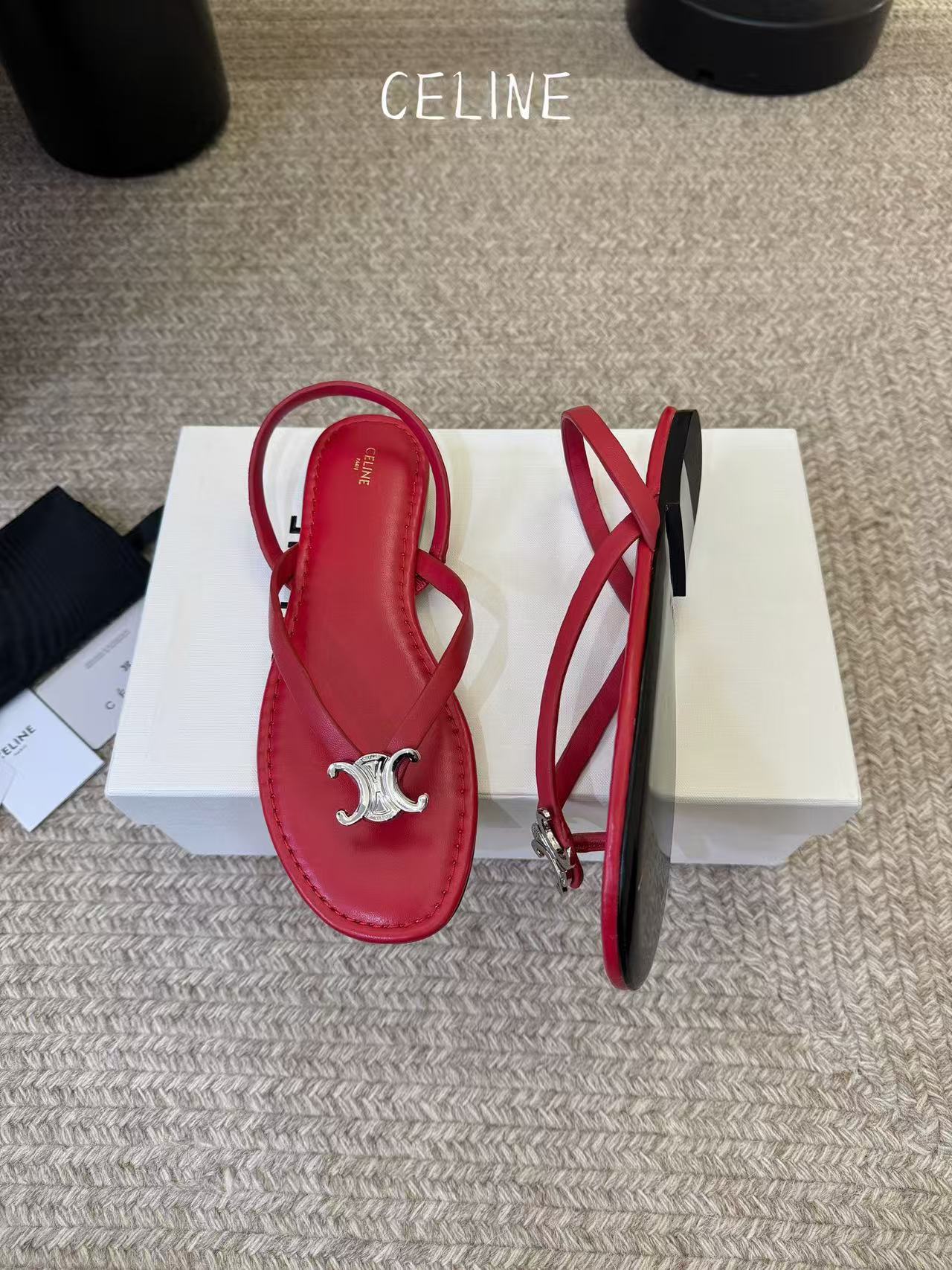 CEL1NE 高品質凱旋門ダイヤモンド装飾フラットサンダル【50％割引+送料無料】