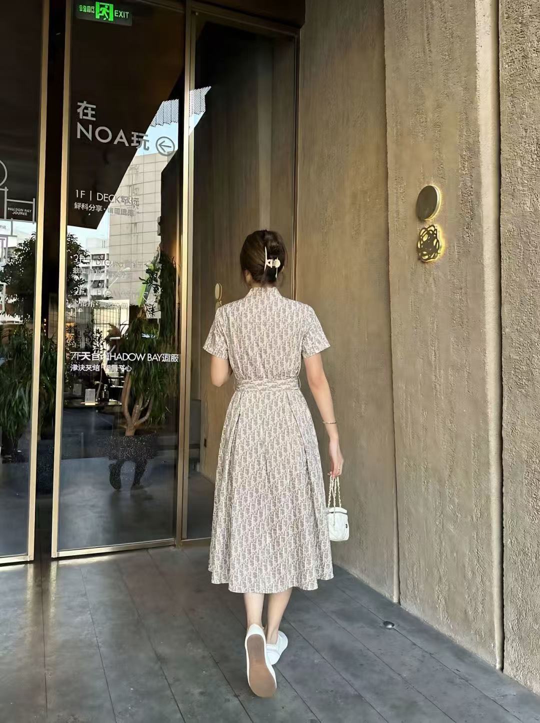 DIOR ジャカード 半袖ドレス【50％割引+送料無料】