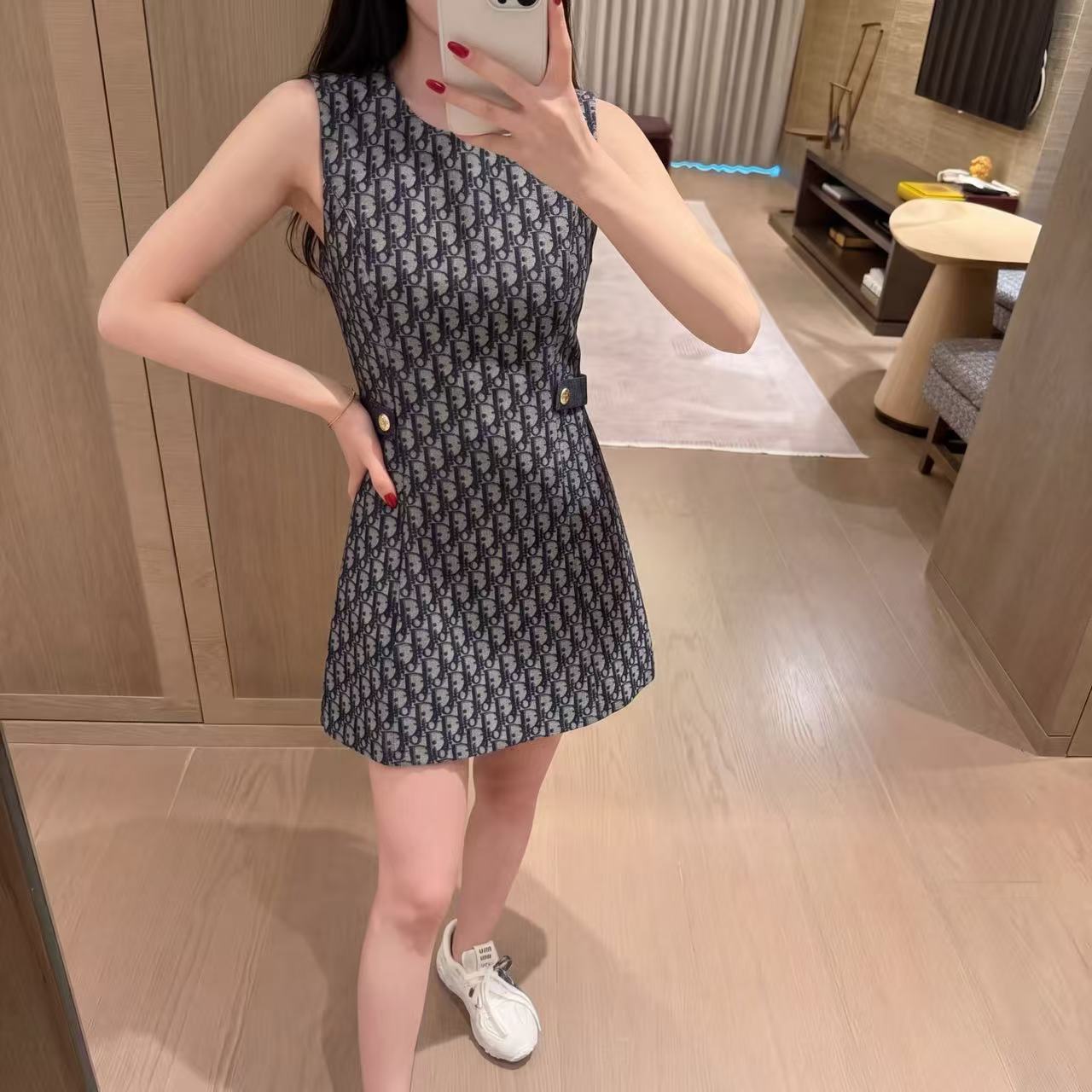 DIOR ジャカード ノースリーブドレス【50％割引+送料無料】