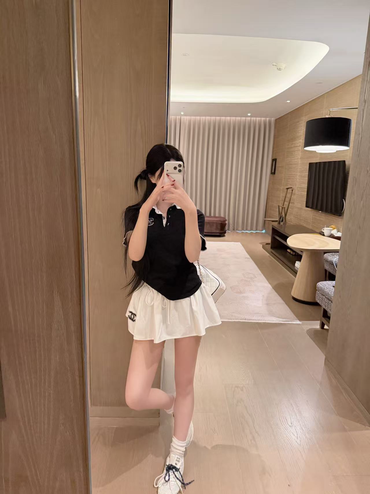 CHANE1 ダブルCシャツ＋ショーツ ツーピースセット【50％割引+送料無料】