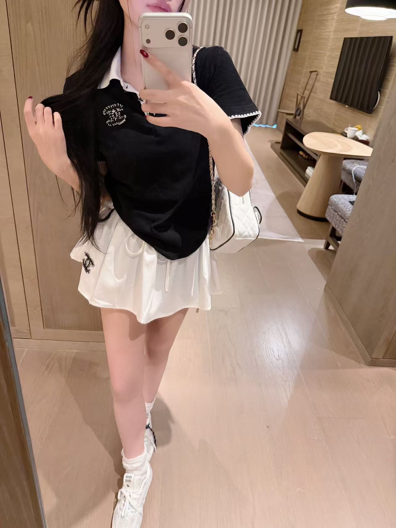 CHANE1 ダブルCシャツ＋ショーツ ツーピースセット【50％割引+送料無料】