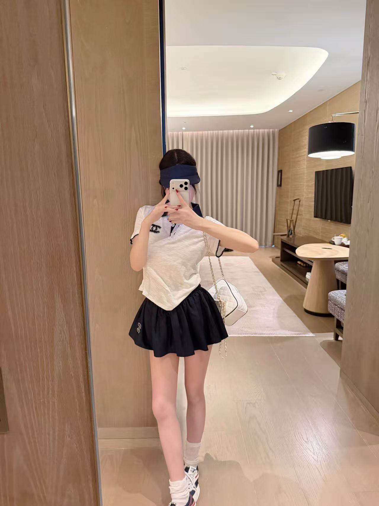 CHANE1 ダブルCシャツ＋ショーツ ツーピースセット【50％割引+送料無料】