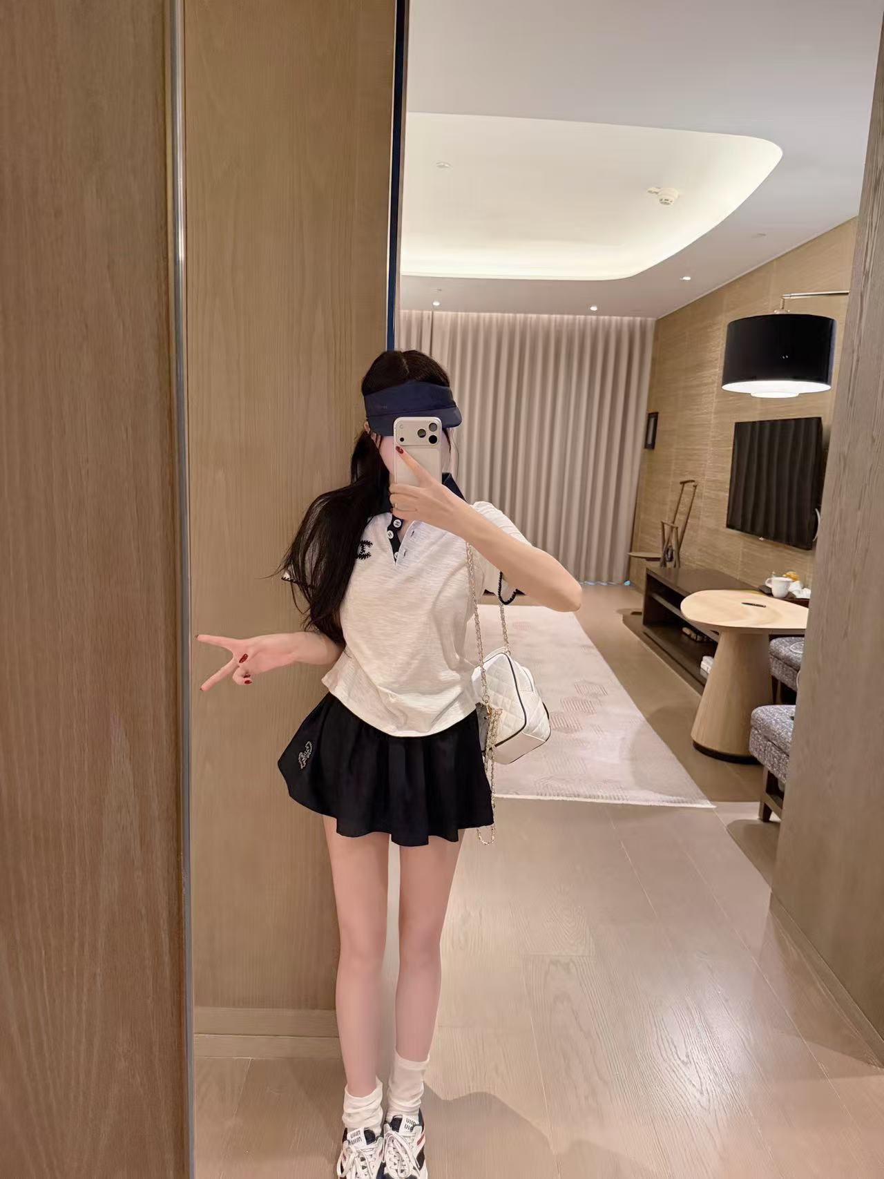 CHANE1 ダブルCシャツ＋ショーツ ツーピースセット【50％割引+送料無料】