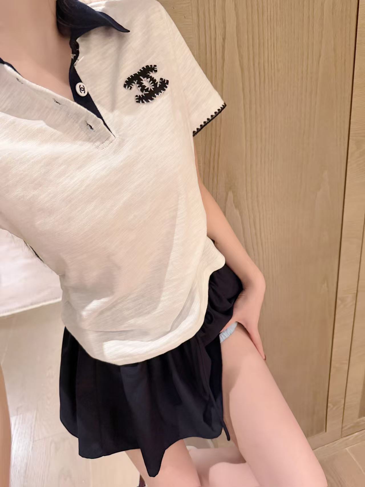 CHANE1 ダブルCシャツ＋ショーツ ツーピースセット【50％割引+送料無料】