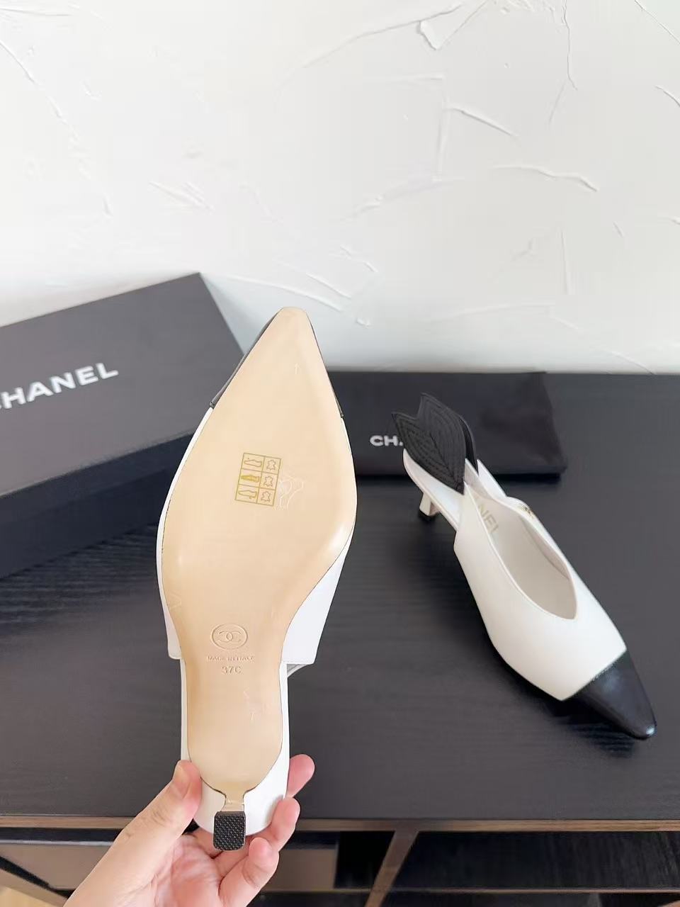 CHANE1 高品質カラーブロックローヒールシューズ【50％割引+送料無料】