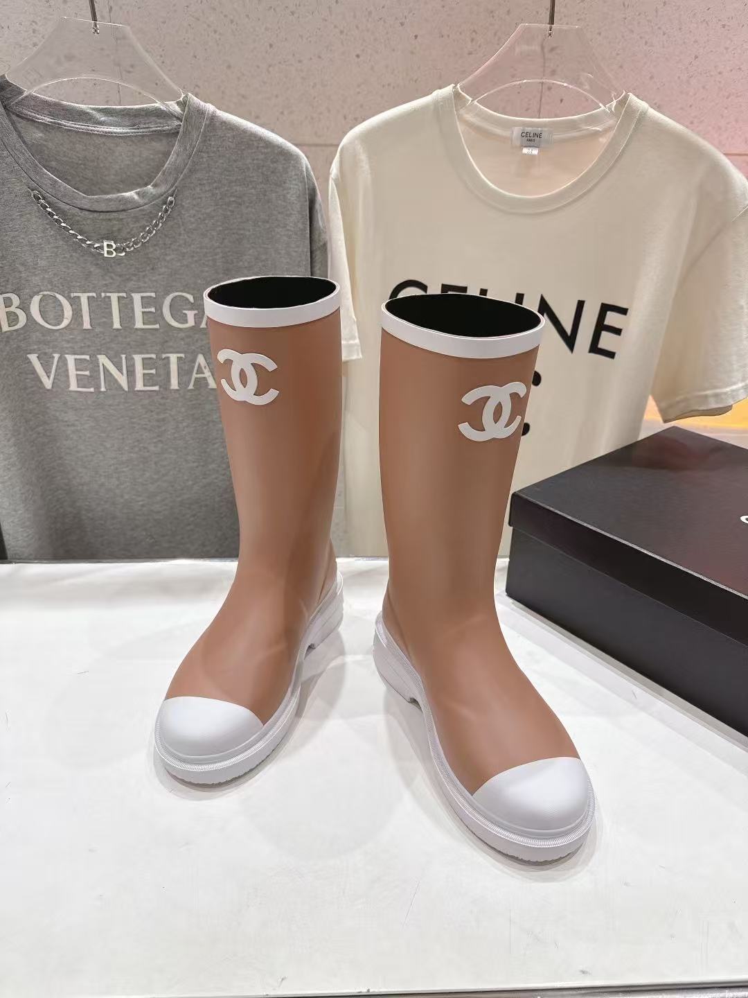 CHANE1 高品質ダブルCレインブーツ【50％割引+送料無料】