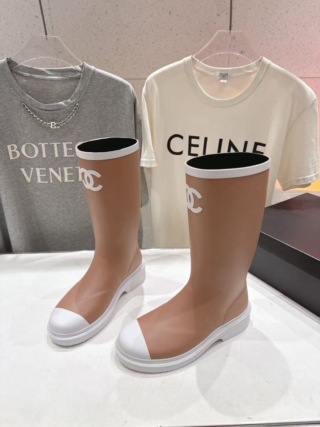 CHANE1 高品質ダブルCレインブーツ【50％割引+送料無料】