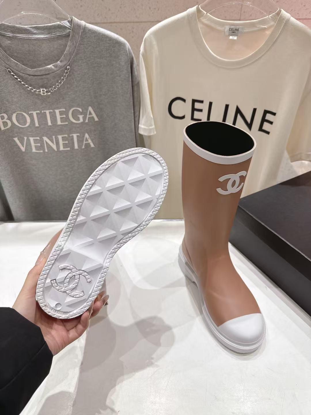 CHANE1 高品質ダブルCレインブーツ【50％割引+送料無料】