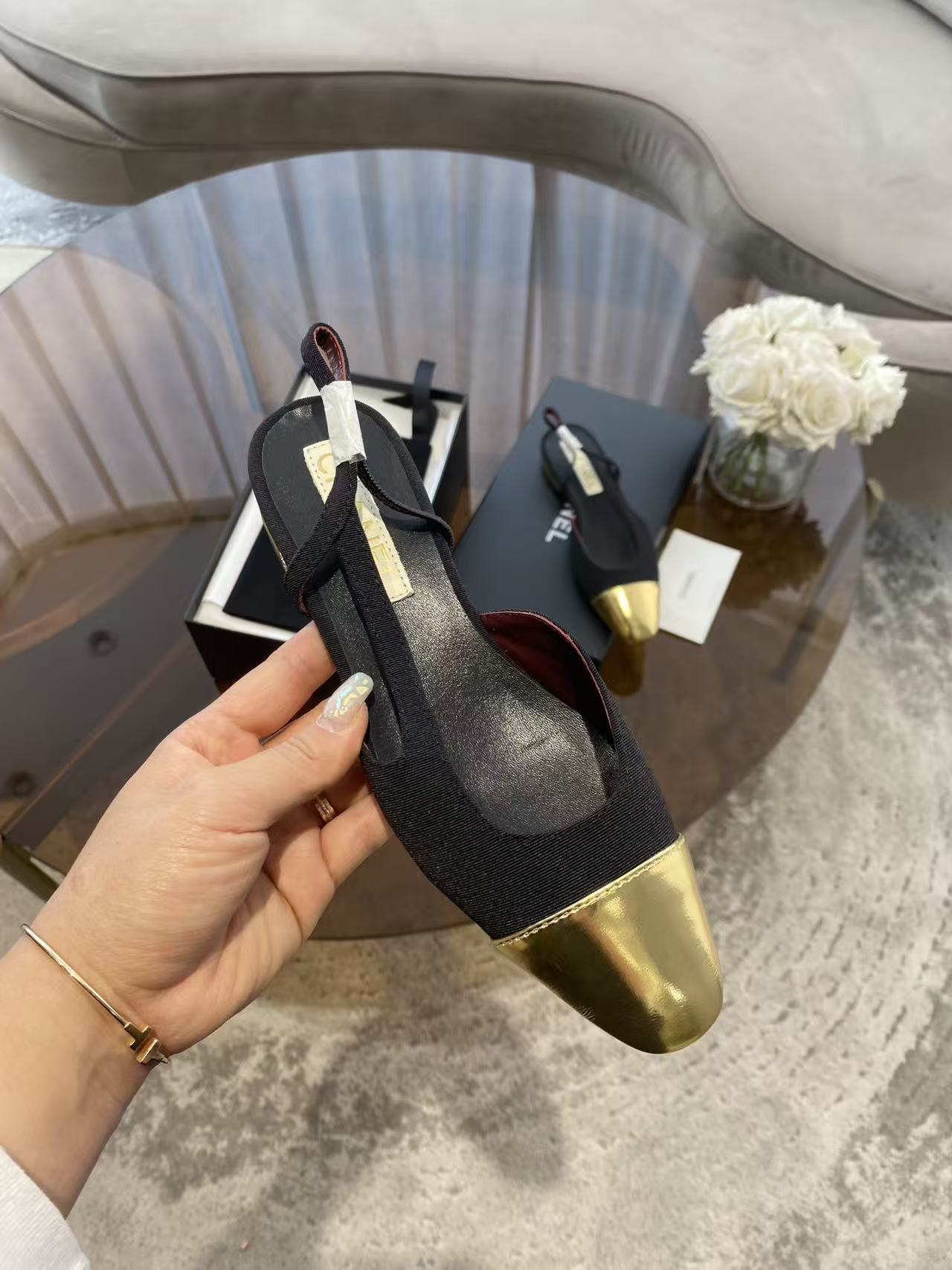 CHANE1 高品質カラーブロックフラットシューズ【50％割引+送料無料】