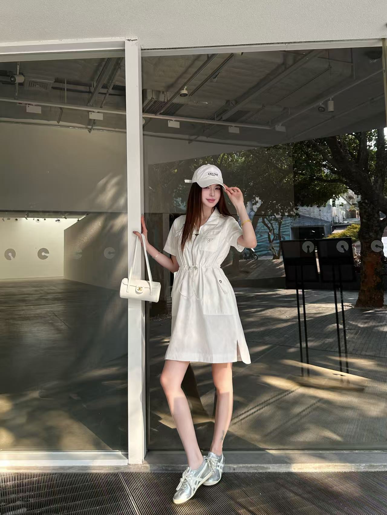 PR4DA トライアングルロゴ ドローストリング 半袖ドレス【50％割引+送料無料】