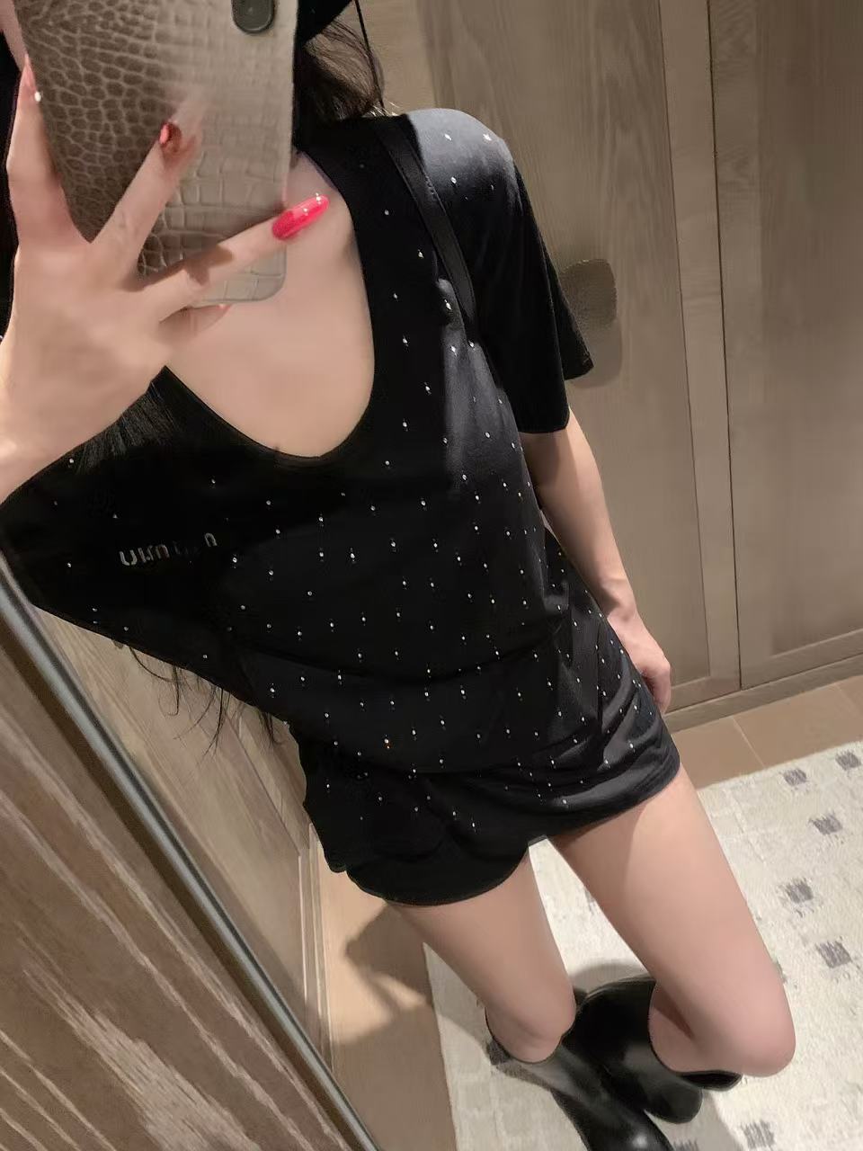 CHANE1 レースラインストーン日焼け止めTシャツ【50％割引+送料無料】