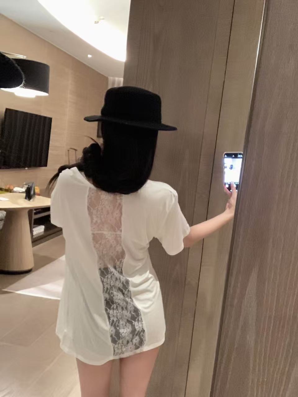 CHANE1 レースラインストーン日焼け止めTシャツ【50％割引+送料無料】