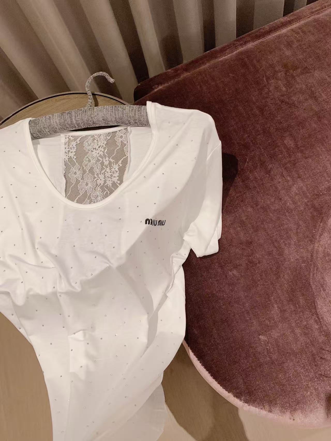 CHANE1 レースラインストーン日焼け止めTシャツ【50％割引+送料無料】