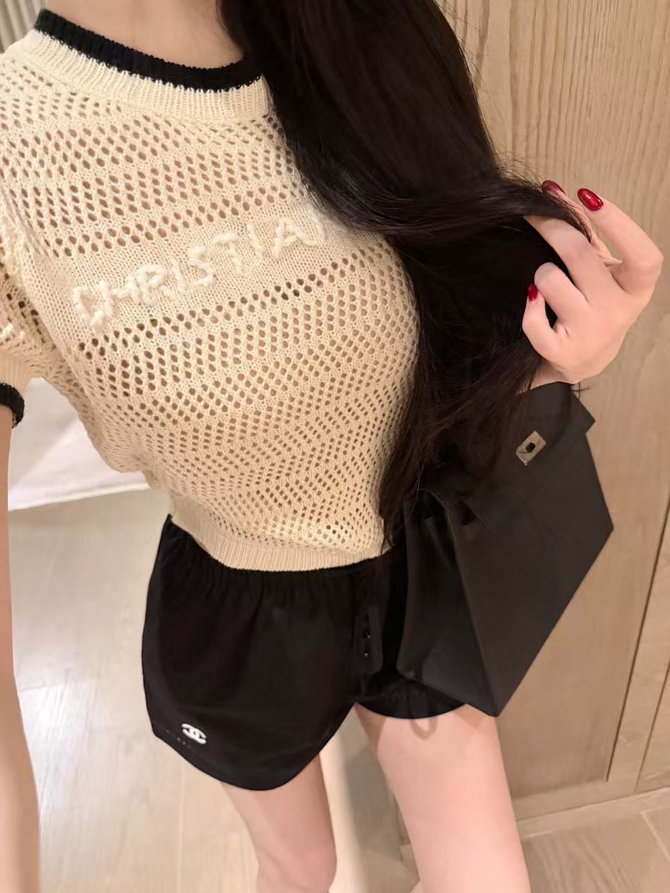 DI0Rストライプ柄のレターセーター【50％割引+送料無料】