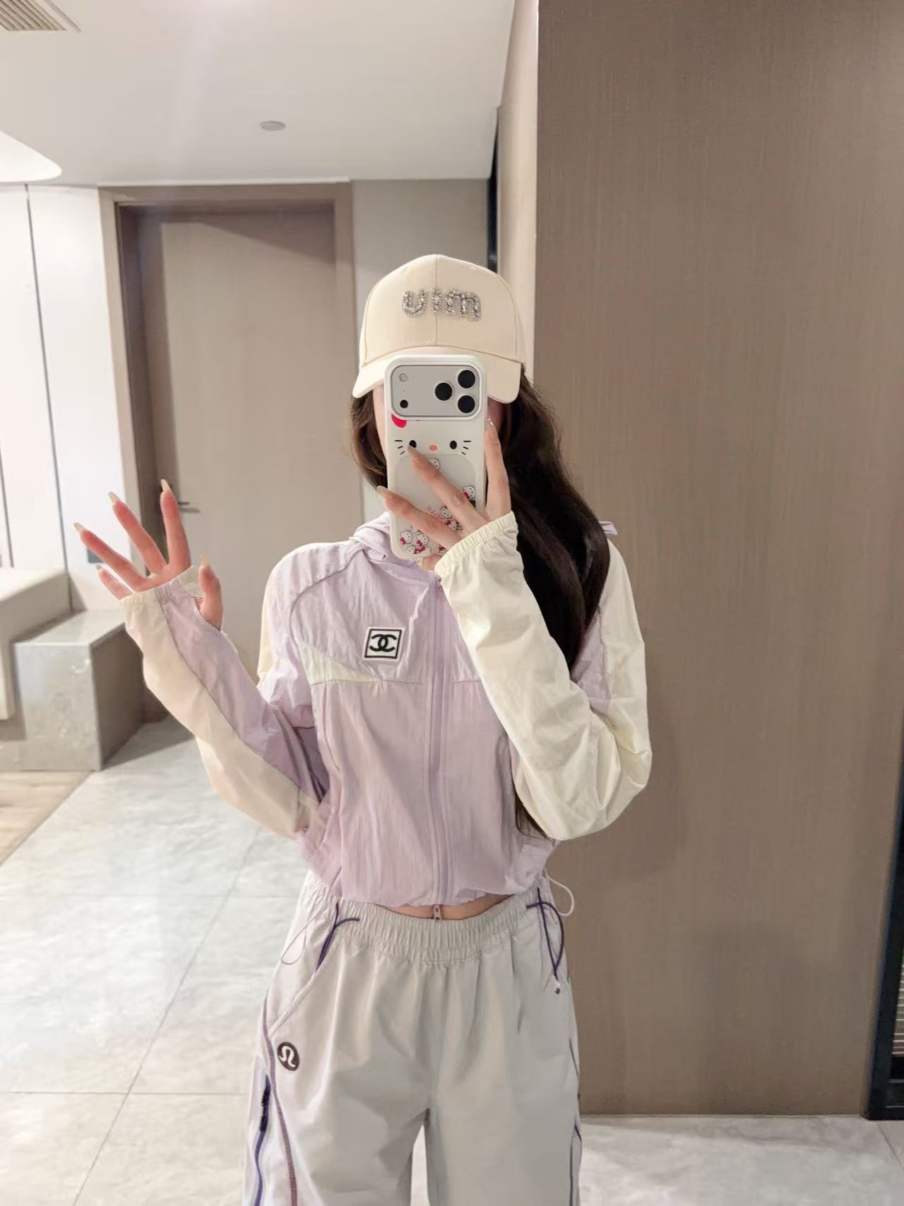 CHANE1 ダブルCカラーブロック日焼け防止ジャケット【50％割引+送料無料】