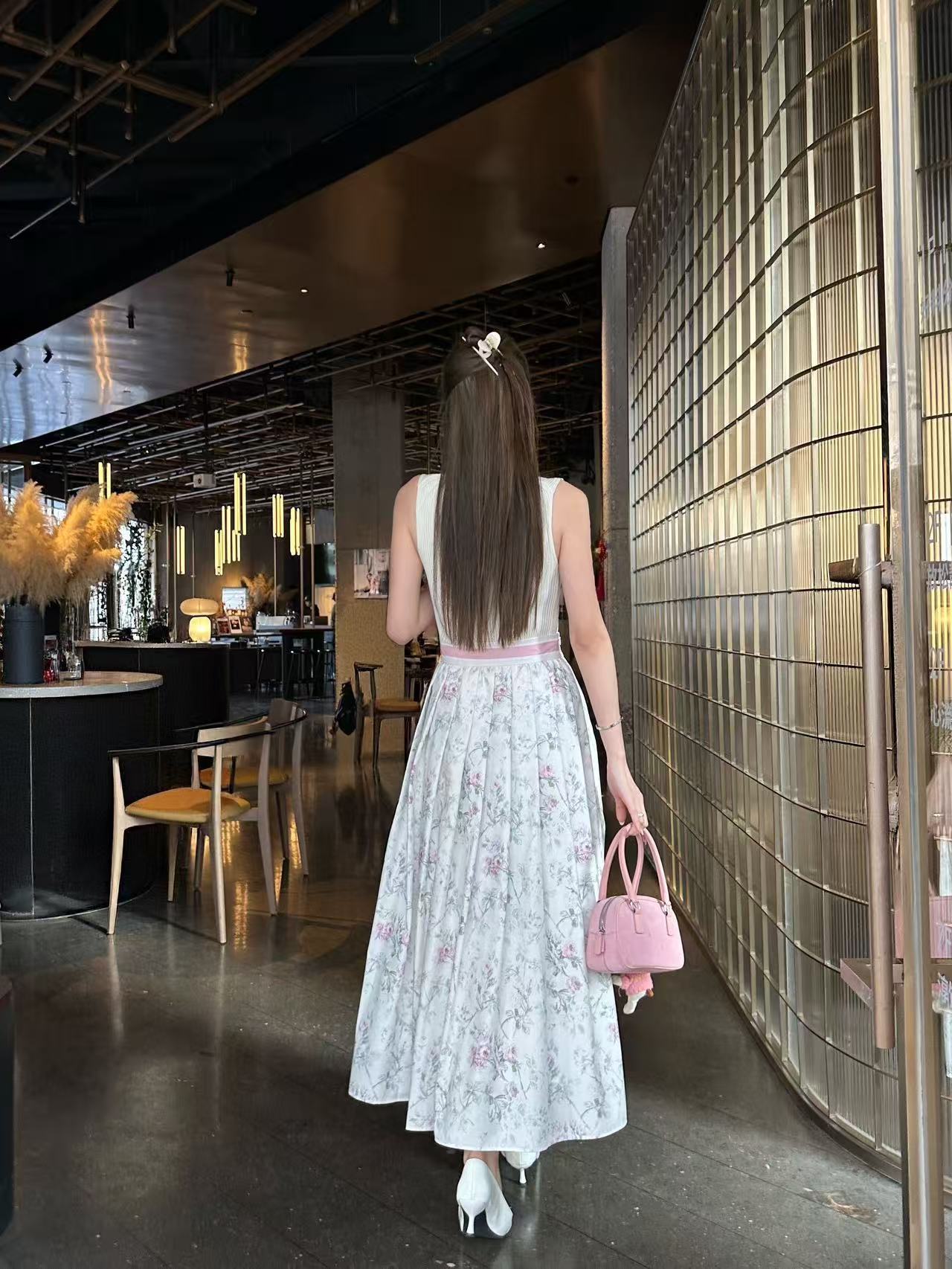 DI0R花柄プリントのミディスカート【50％割引+送料無料】