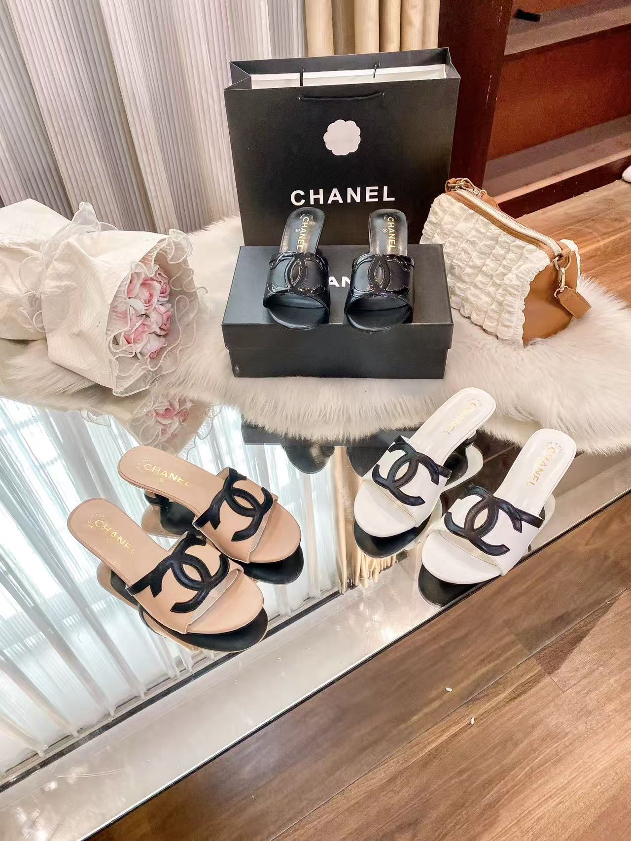 CHANE1 シンプルダブルC ローヒール【50％割引+送料無料】