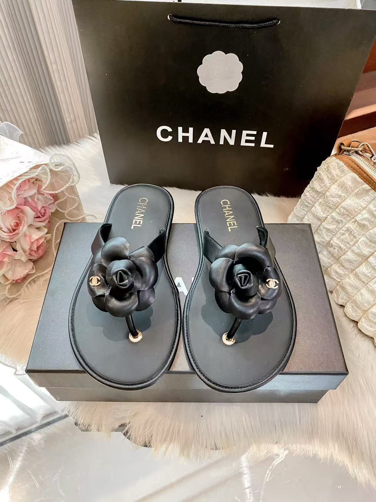 CHANE1 カメリアスリッパ【50％割引+送料無料】