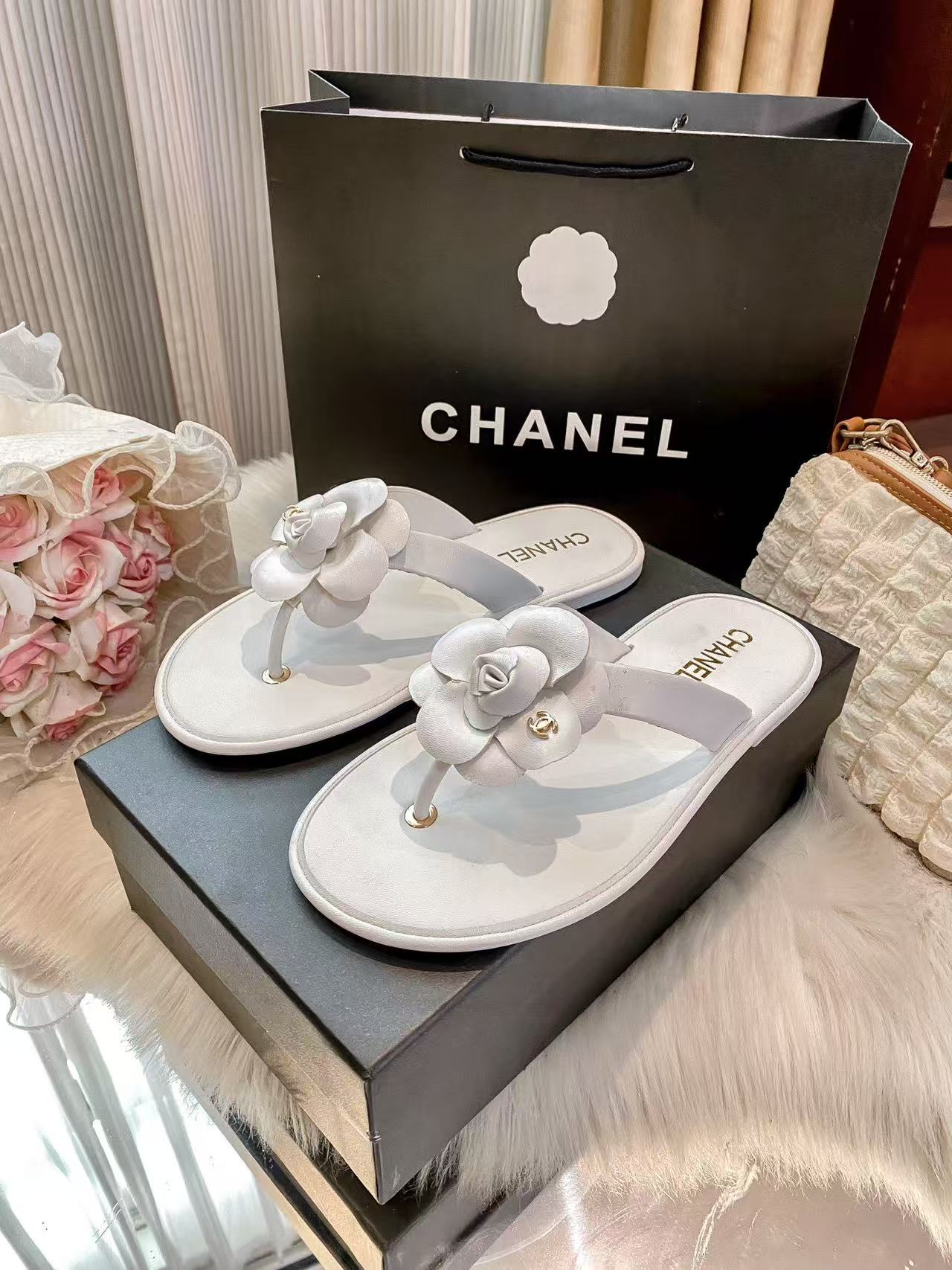 CHANE1 カメリアスリッパ【50％割引+送料無料】