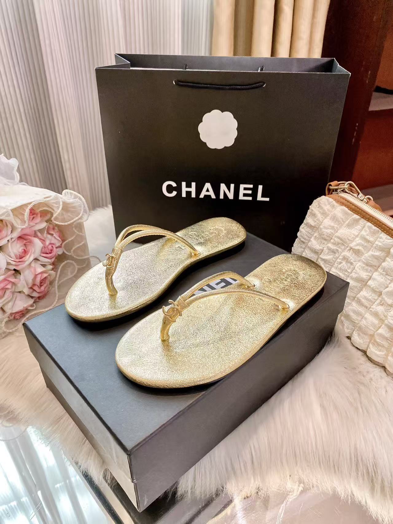 CHANE1 シンプルダブルCスリッパ【50％割引+送料無料】