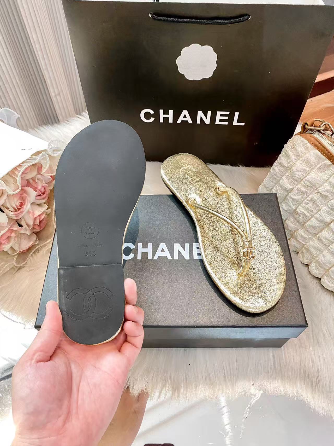 CHANE1 シンプルダブルCスリッパ【50％割引+送料無料】