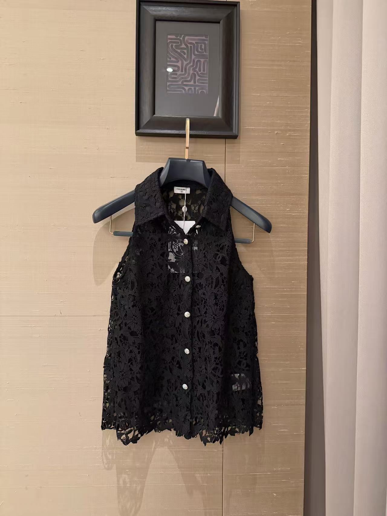 CHANE1 透かしレースブラウス【50％割引+送料無料】