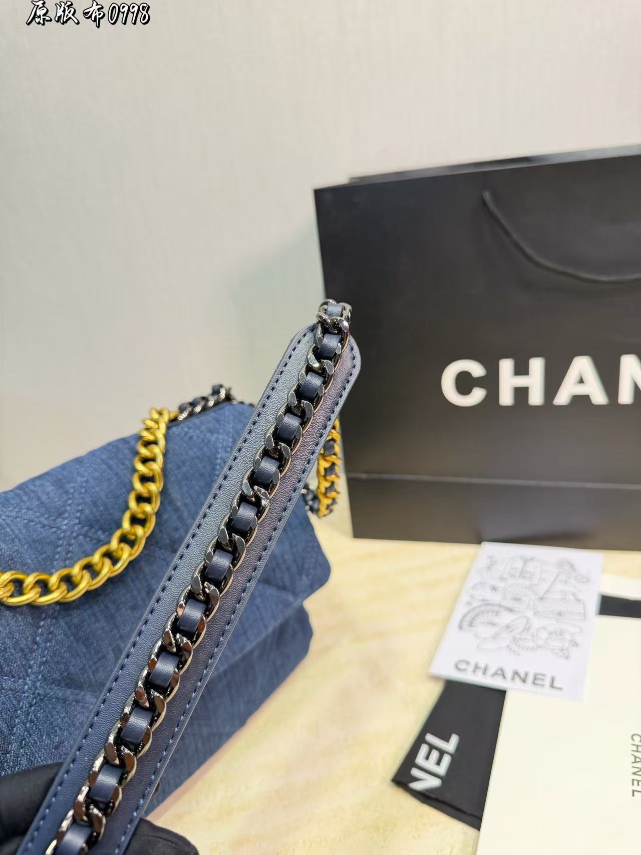 CHANE1デニムチェーンバッグ【50％割引+送料無料】