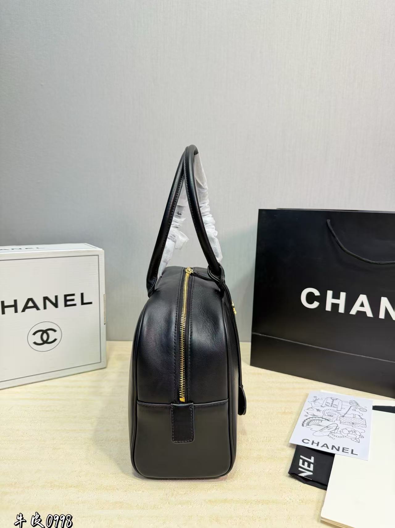 CHANE1 シンプルダブルCレザーハンドバッグ【50％割引+送料無料】