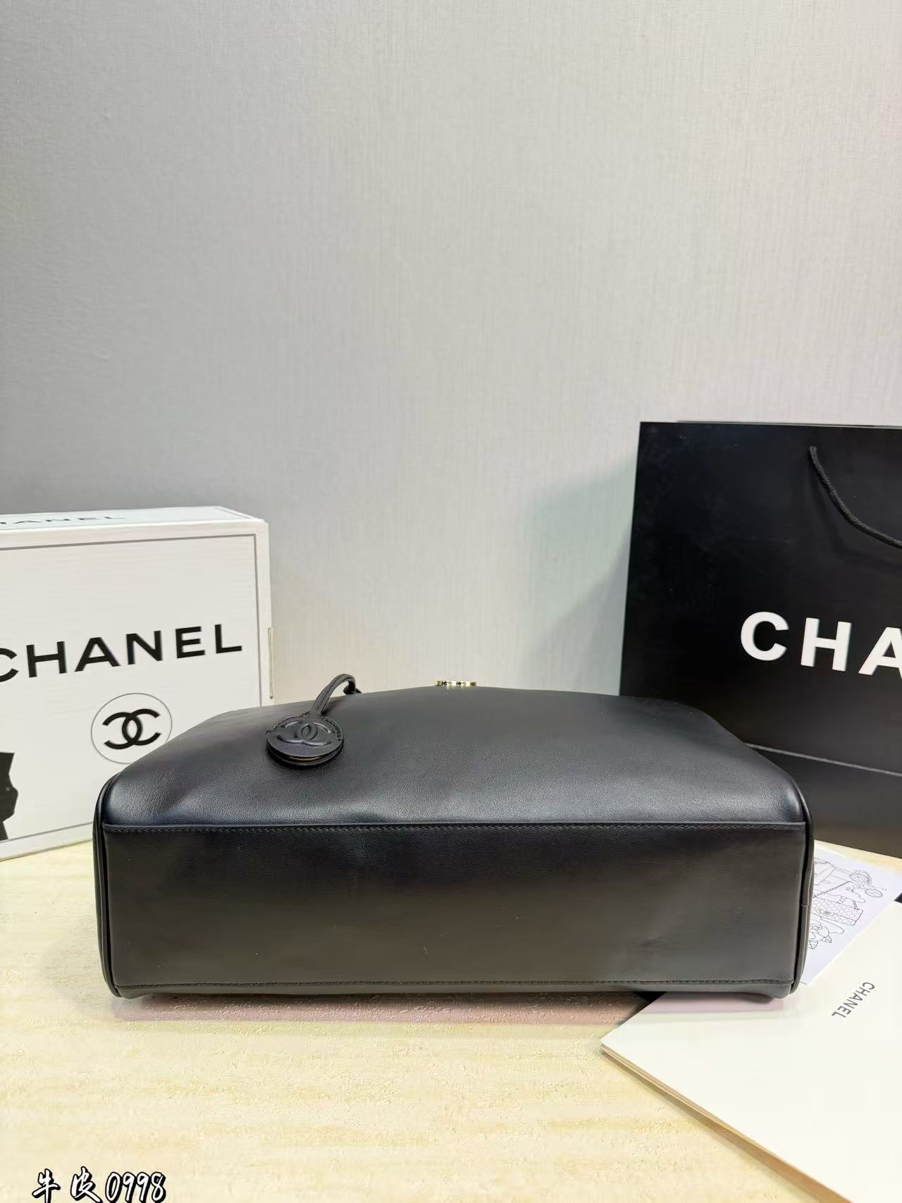 CHANE1 シンプルダブルCレザーハンドバッグ【50％割引+送料無料】