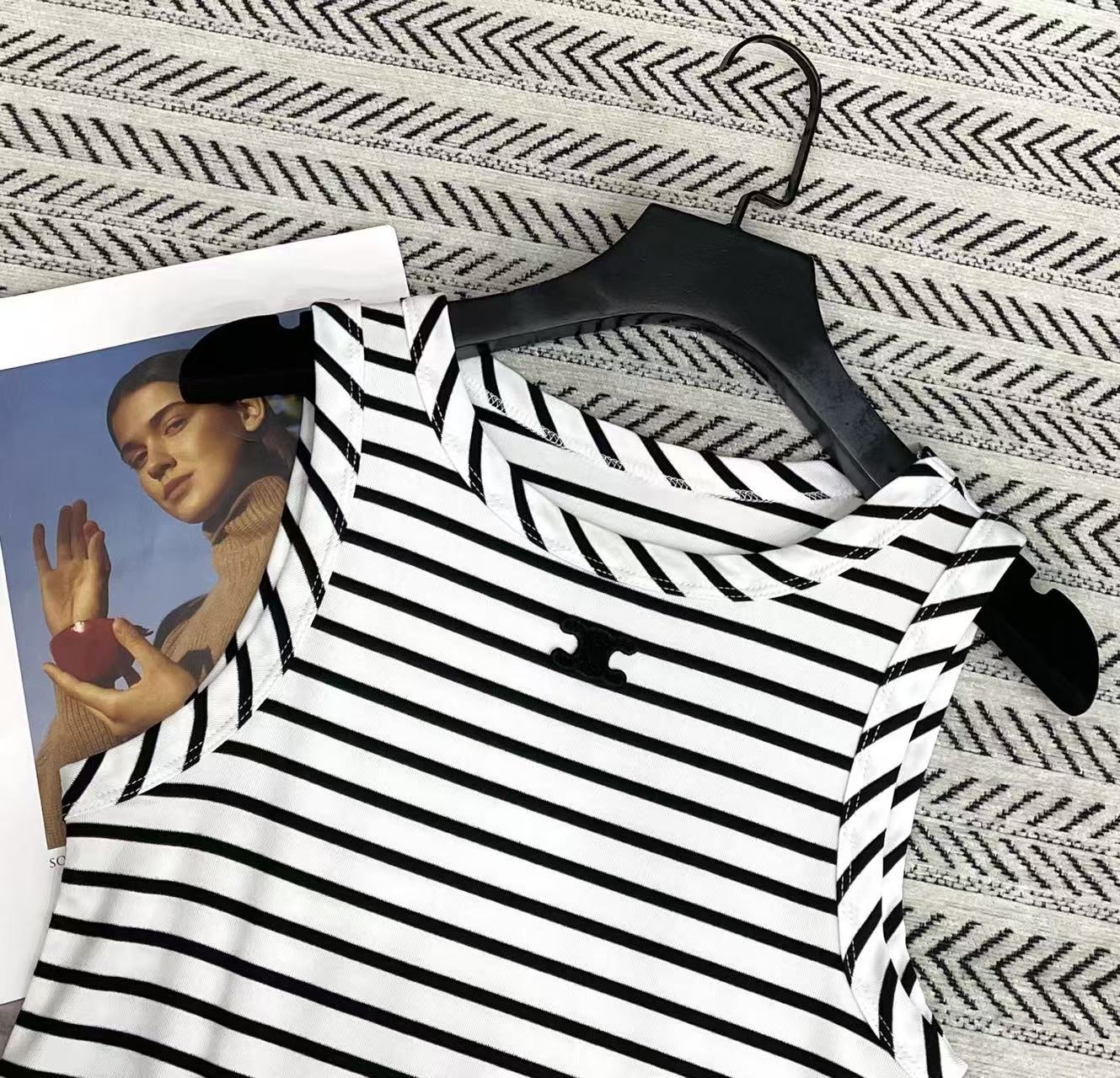 CEL1NE 凱旋門 ストライプベスト Tシャツ【50％割引+送料無料】