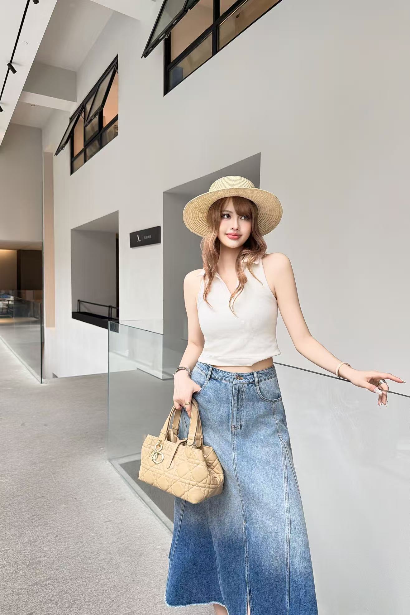 DIOR 上質なオンブレデニムスカート【50％割引+送料無料】