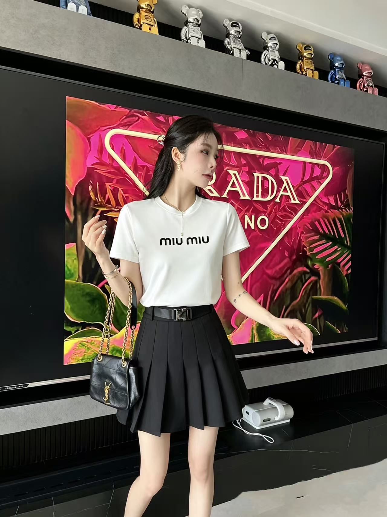 M1UM1U 高品質 レタープリントTシャツ＋スカート 2点セット【50％割引+送料無料】