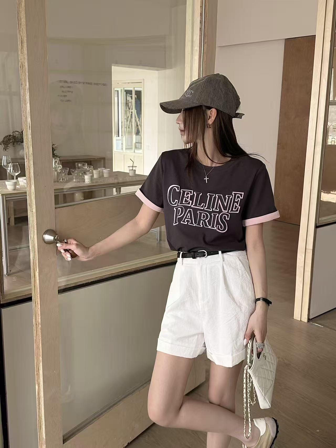 CEL1NE カラーブロックレターTシャツ【50％割引+送料無料】