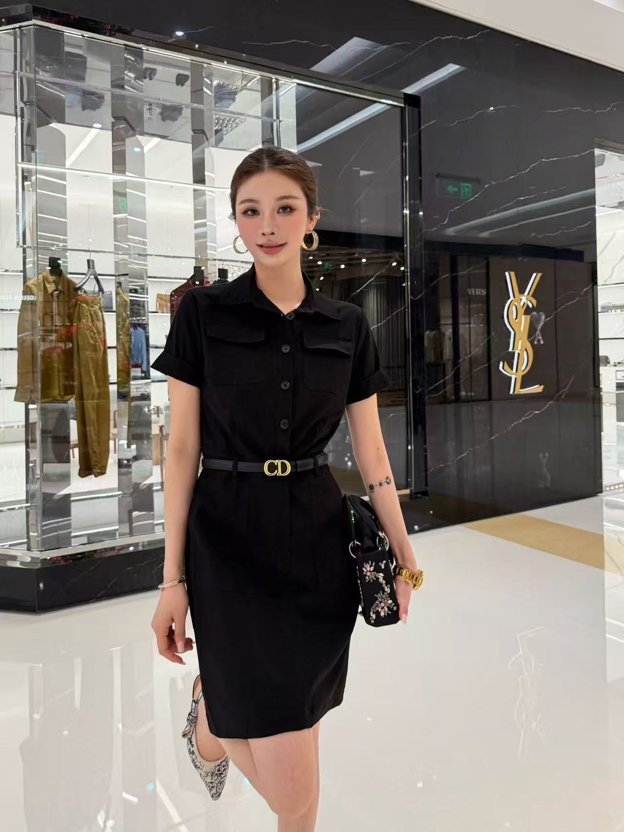 DIOR 上質CDベルト付きドレス【50％割引+送料無料】