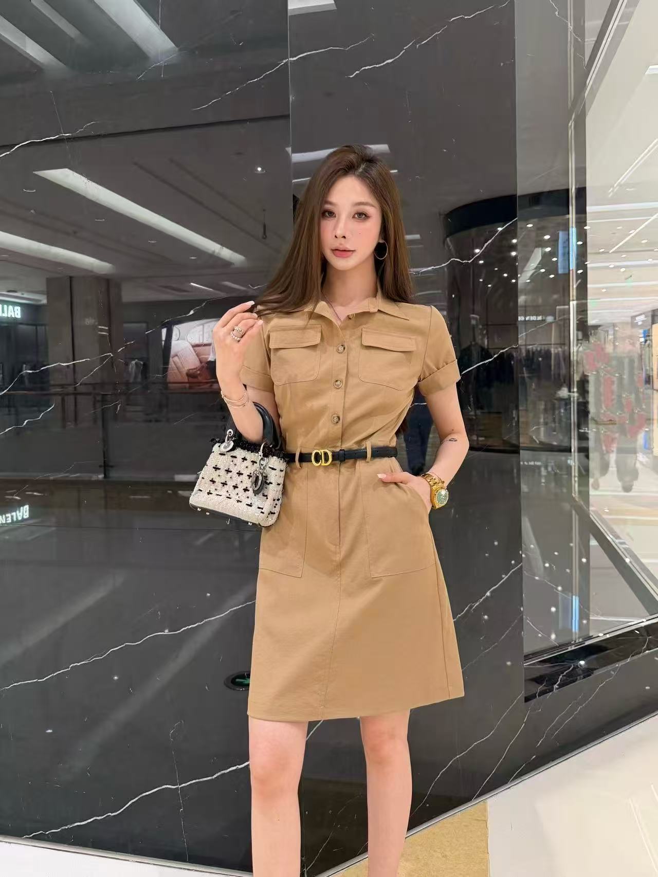 DIOR 上質CDベルト付きドレス【50％割引+送料無料】