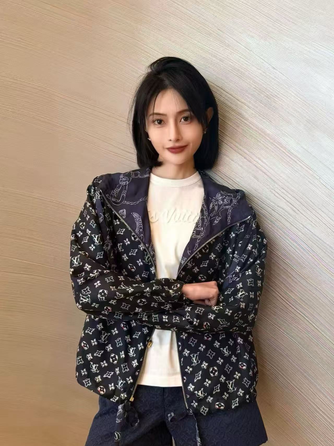 LV リバーシブル プリント フーデッドジャケット【50％割引+送料無料】