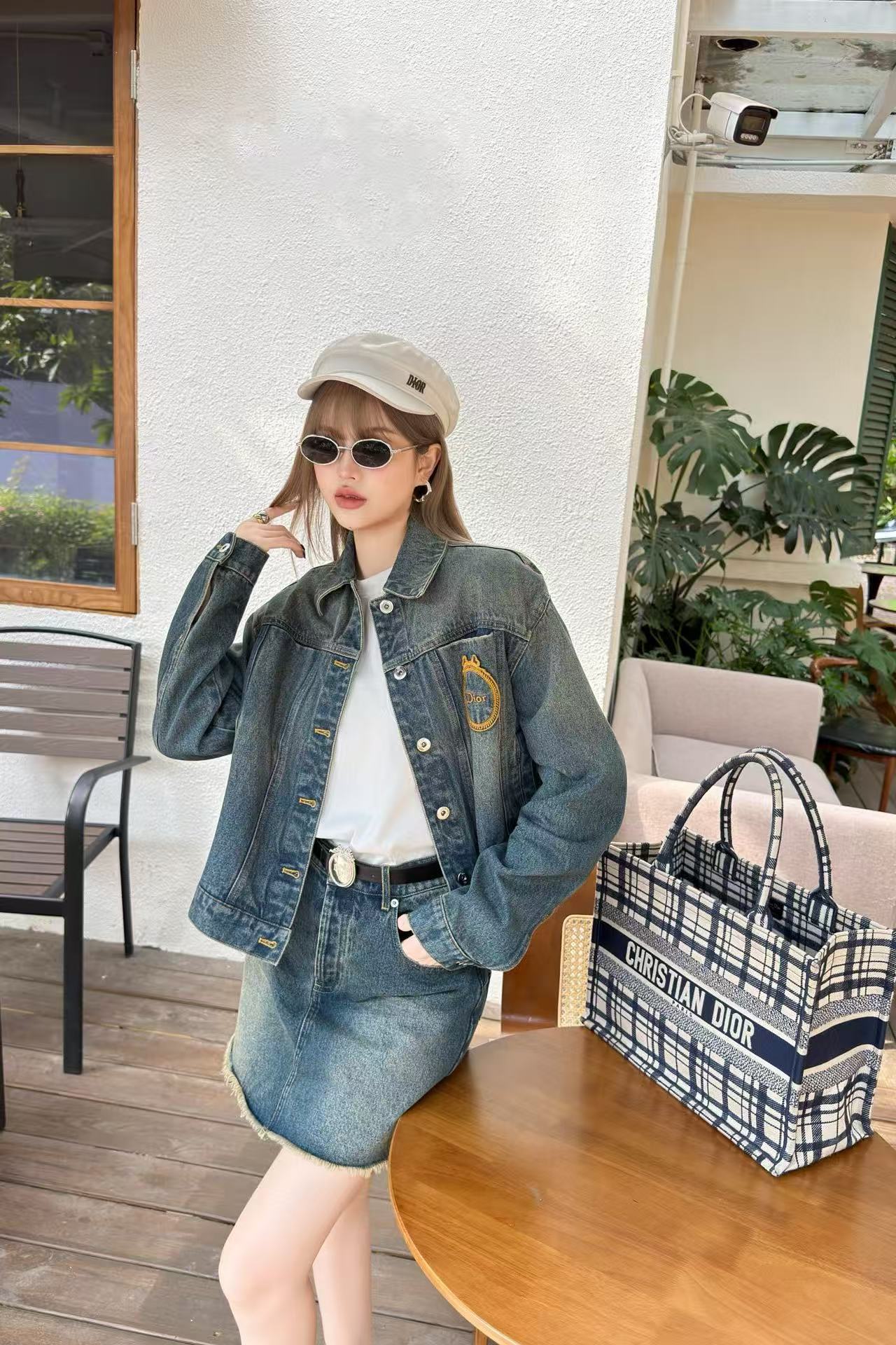 DIOR デニムスカート＆ジャケット 2ピースセット【50％割引+送料無料】