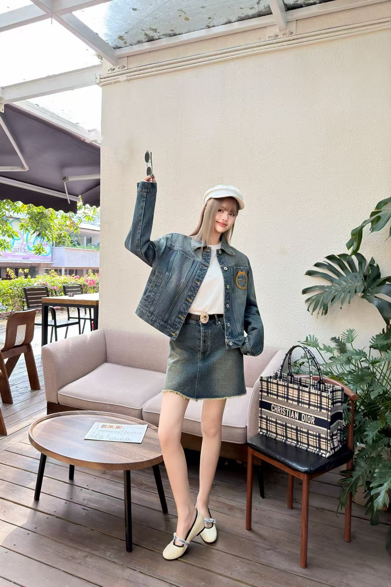 DIOR デニムスカート＆ジャケット 2ピースセット【50％割引+送料無料】