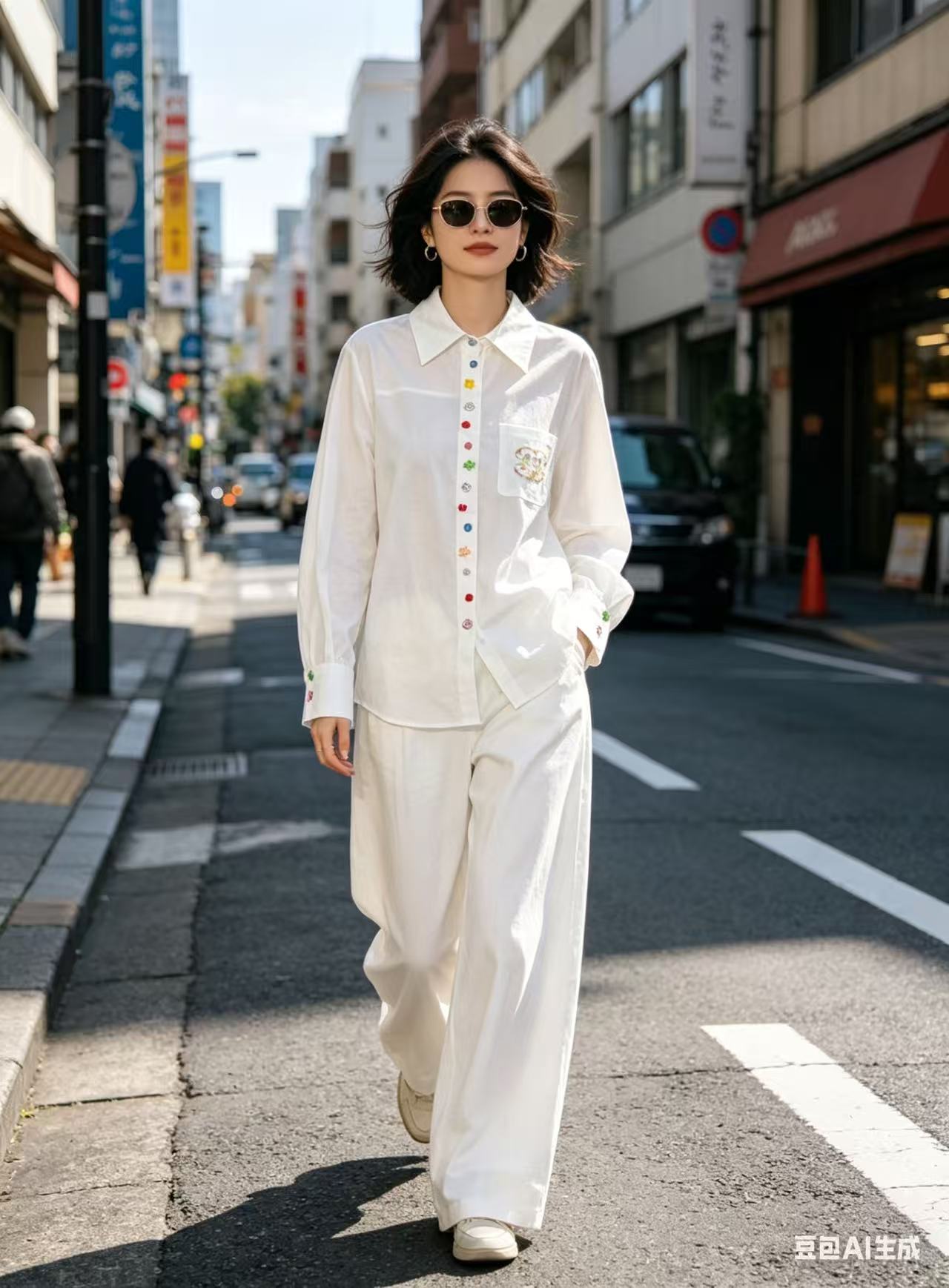 CHANE1 ダブルC シャツ＋パンツ ツーピースセット【50％割引+送料無料】