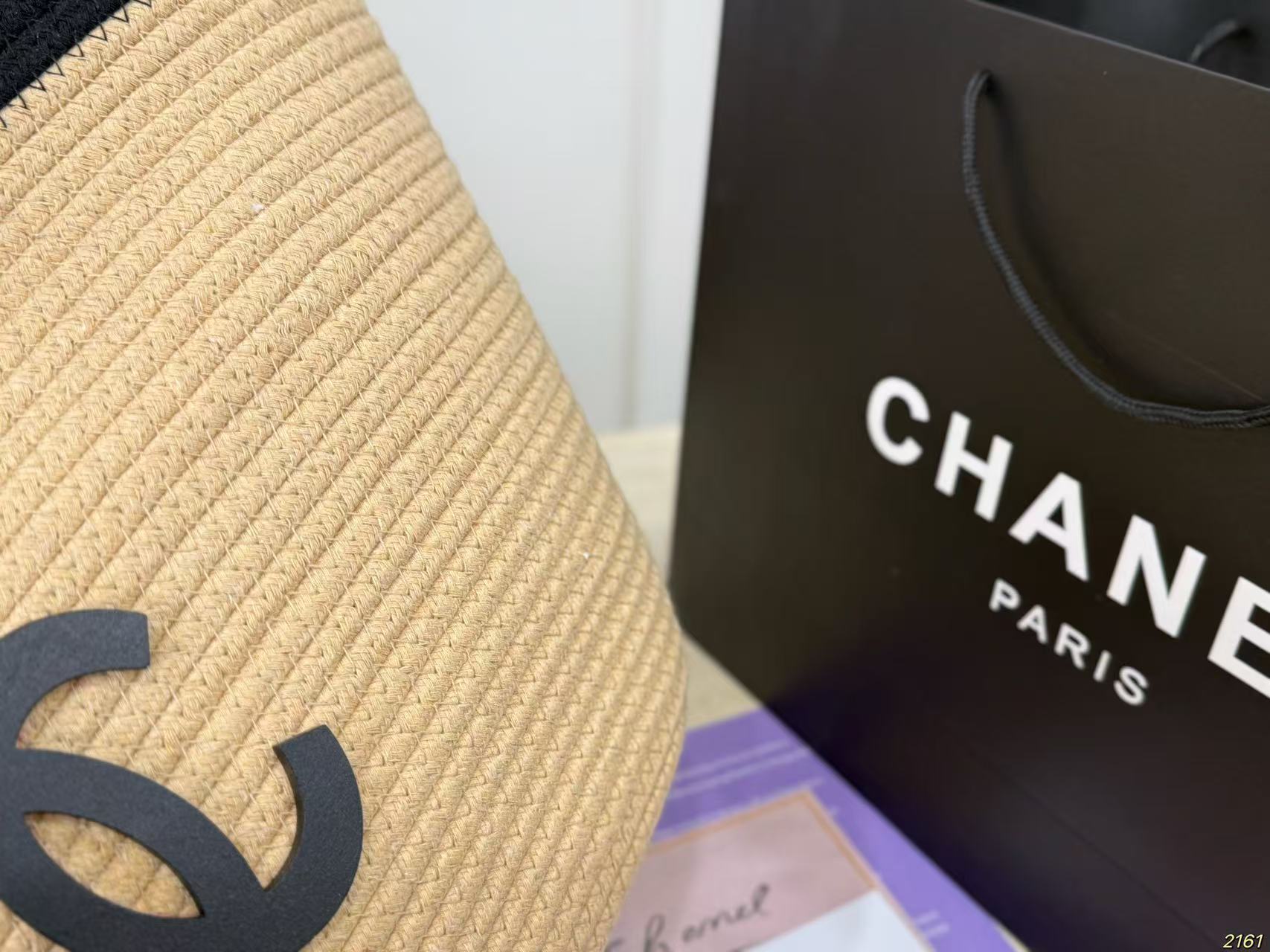 CHANE1 ダブルC ストローハンドバッグ【50％割引+送料無料】