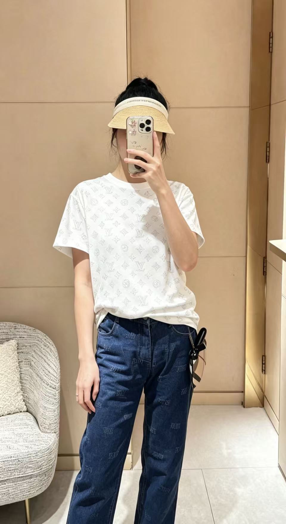 LV 四つ葉のクローバー柄Tシャツ【50％割引+送料無料】