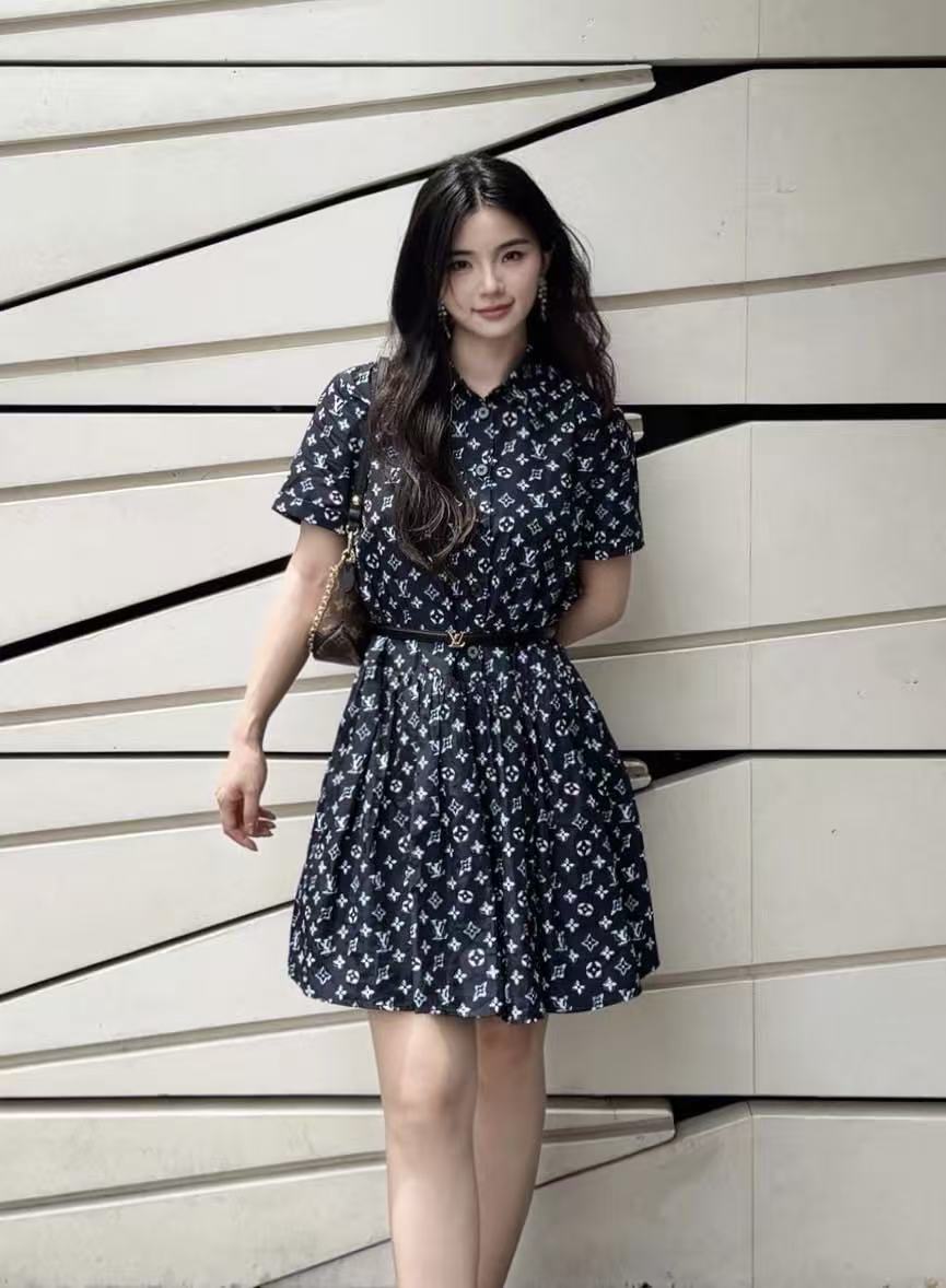 LV 高品質プリントワンピース【50％割引+送料無料】