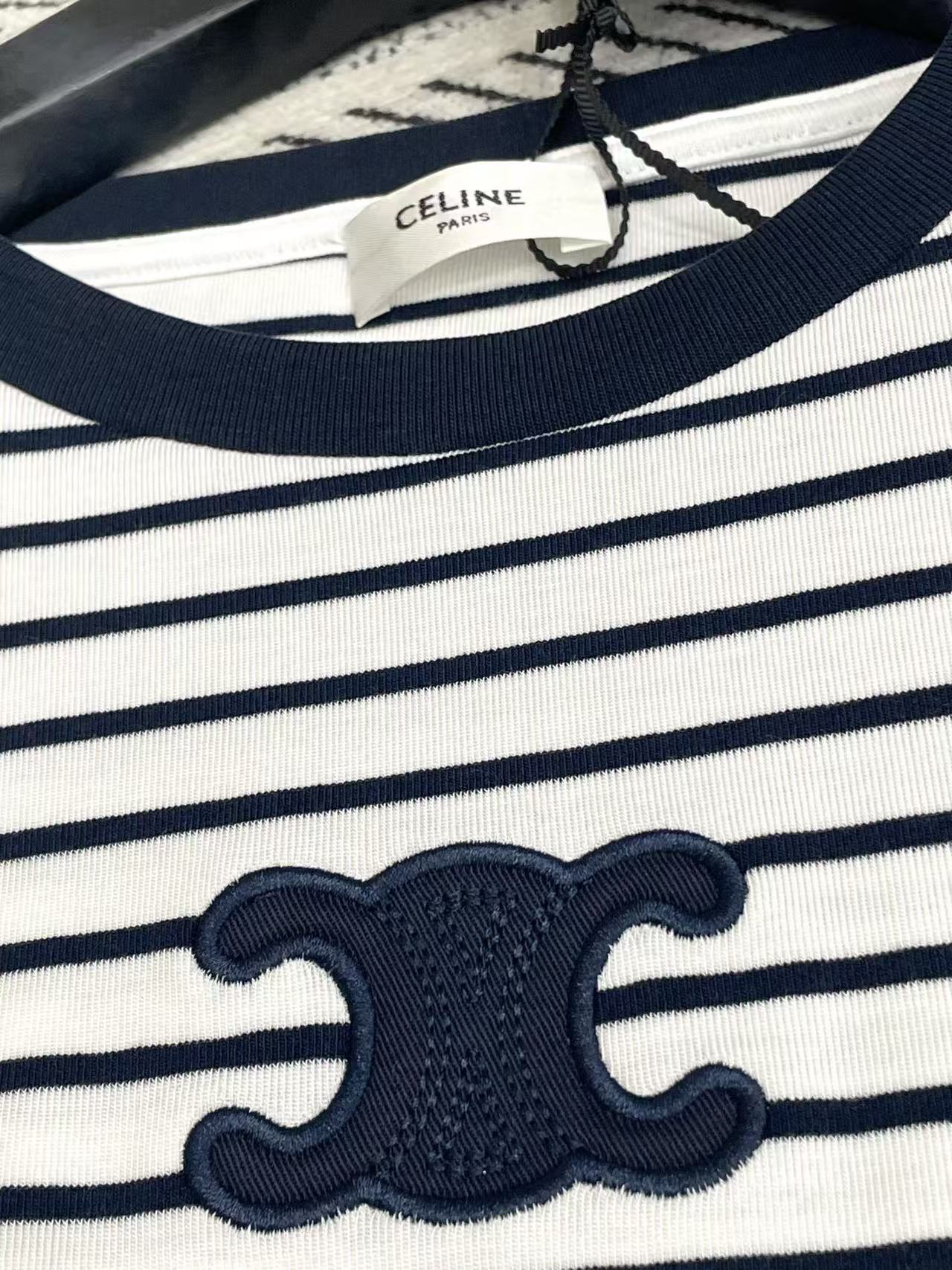 CEL1NE 凱旋門ストライプTシャツ【50％割引+送料無料】