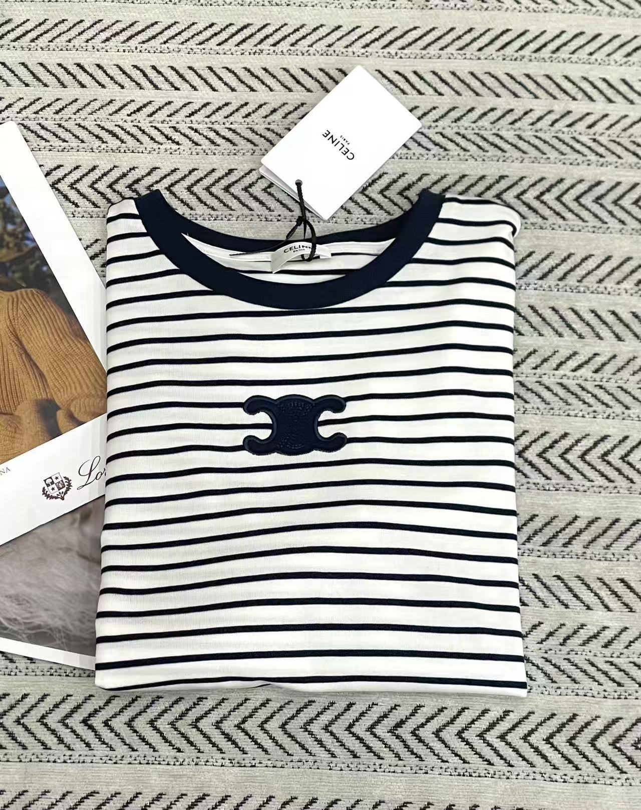 CEL1NE 凱旋門ストライプTシャツ【50％割引+送料無料】
