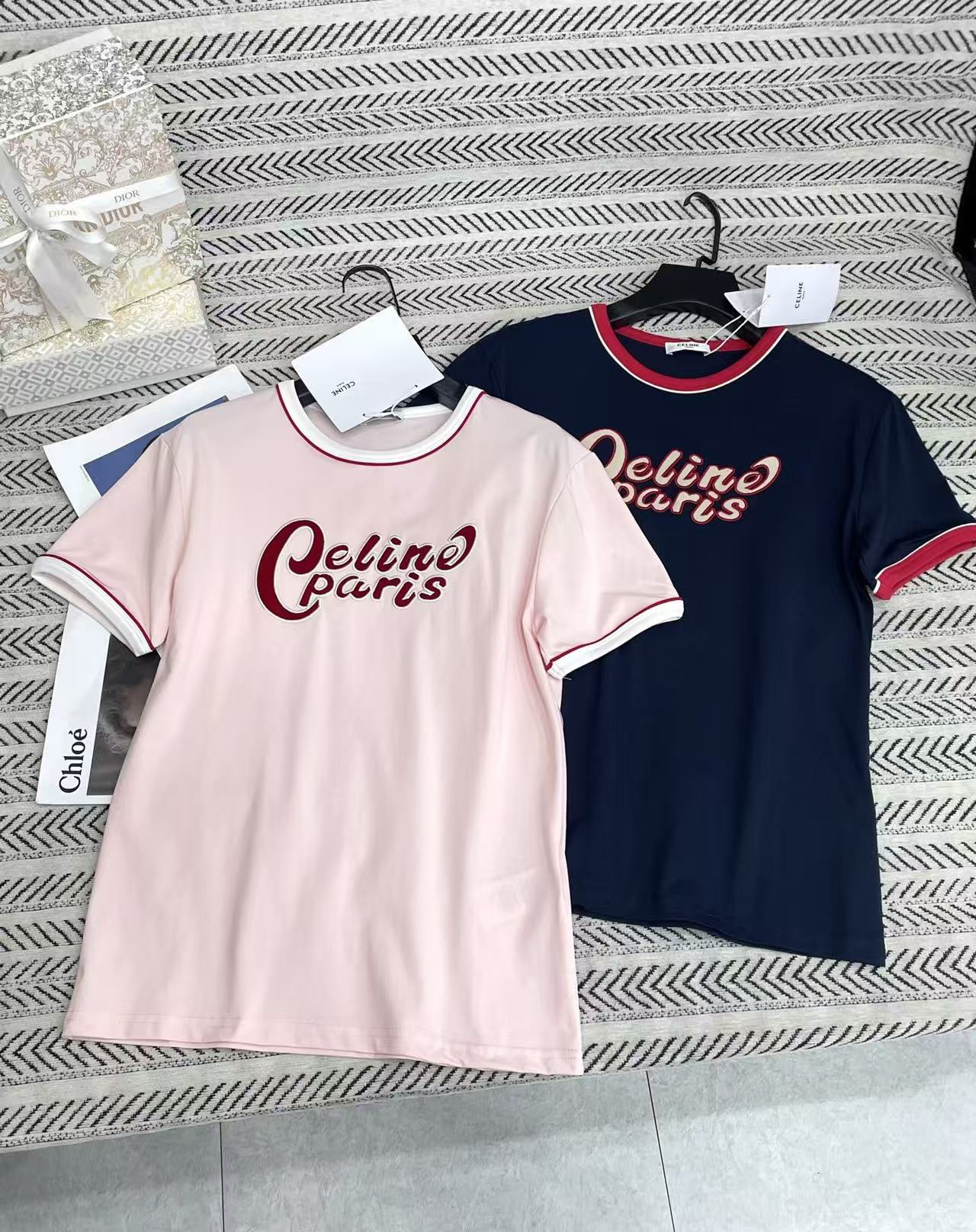 CEL1NE カラーブロックレターTシャツ【50％割引+送料無料】