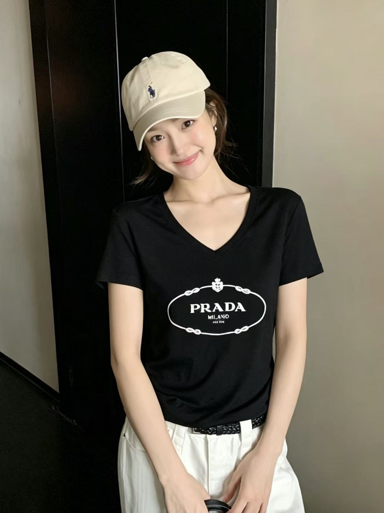 PR4DA シンプルVネックレターTシャツ【50％割引+送料無料】