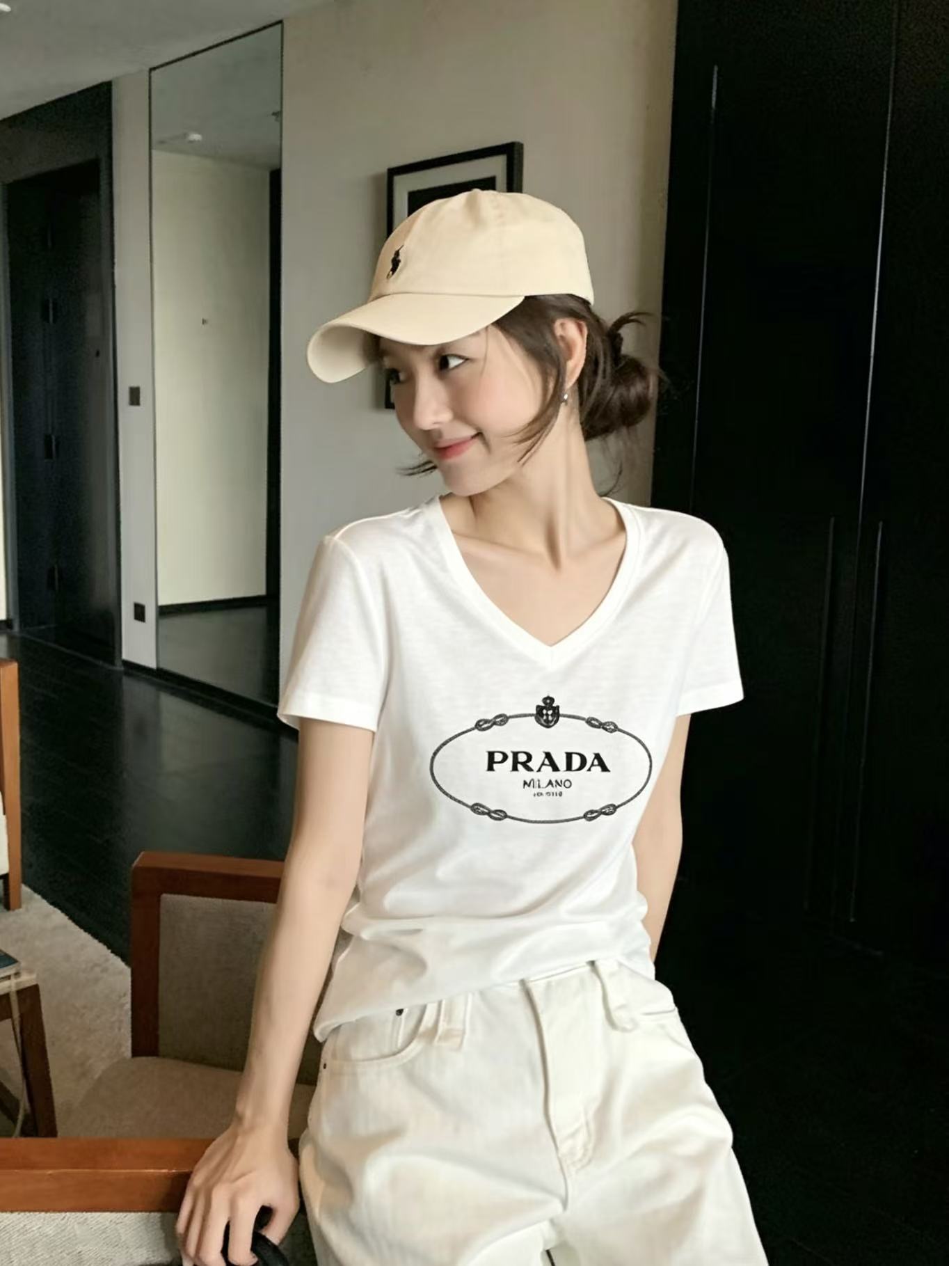 PR4DA シンプルVネックレターTシャツ【50％割引+送料無料】