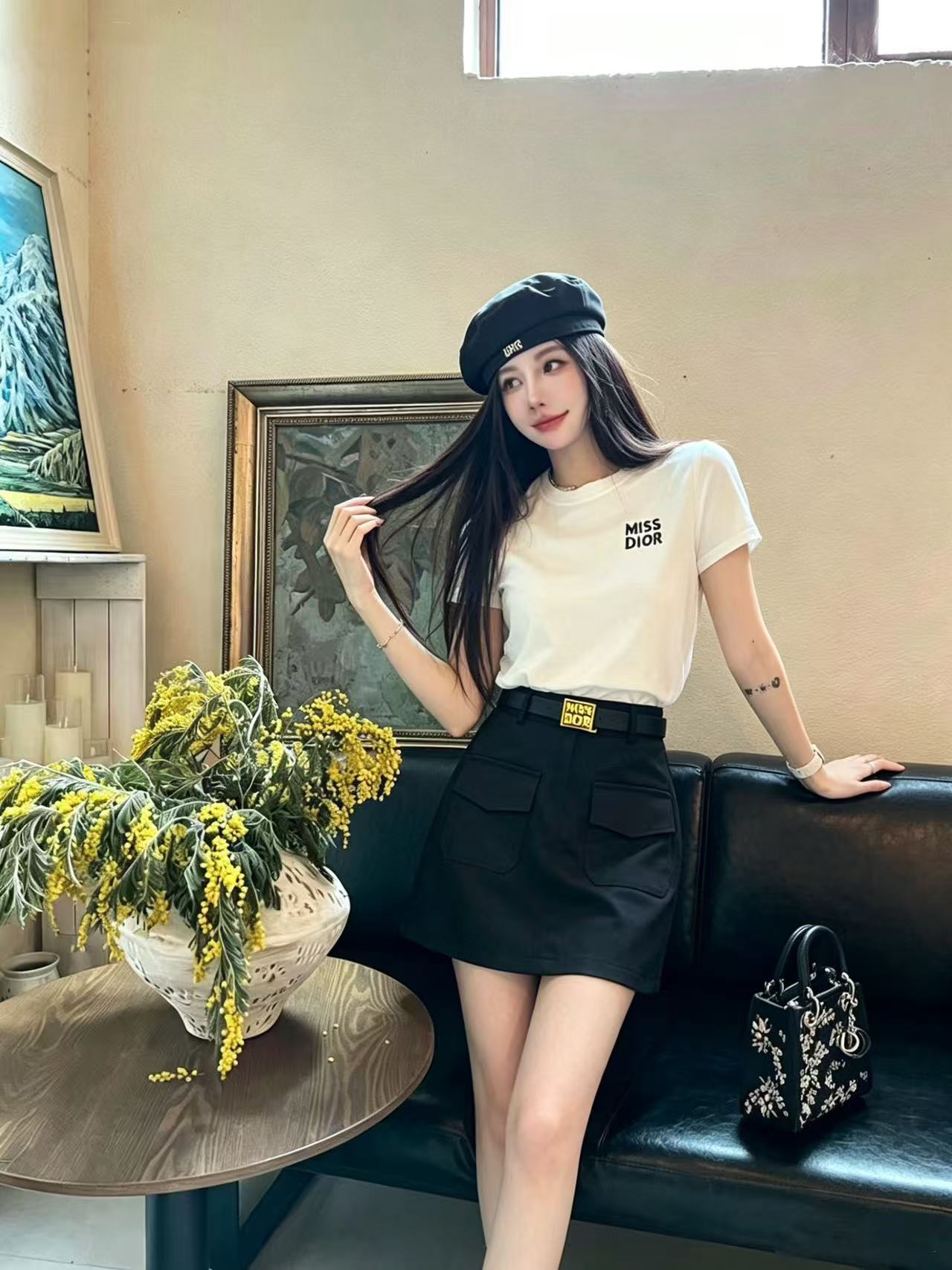 DIOR 高級Tシャツ＋スカート 2点セット【50％割引+送料無料】