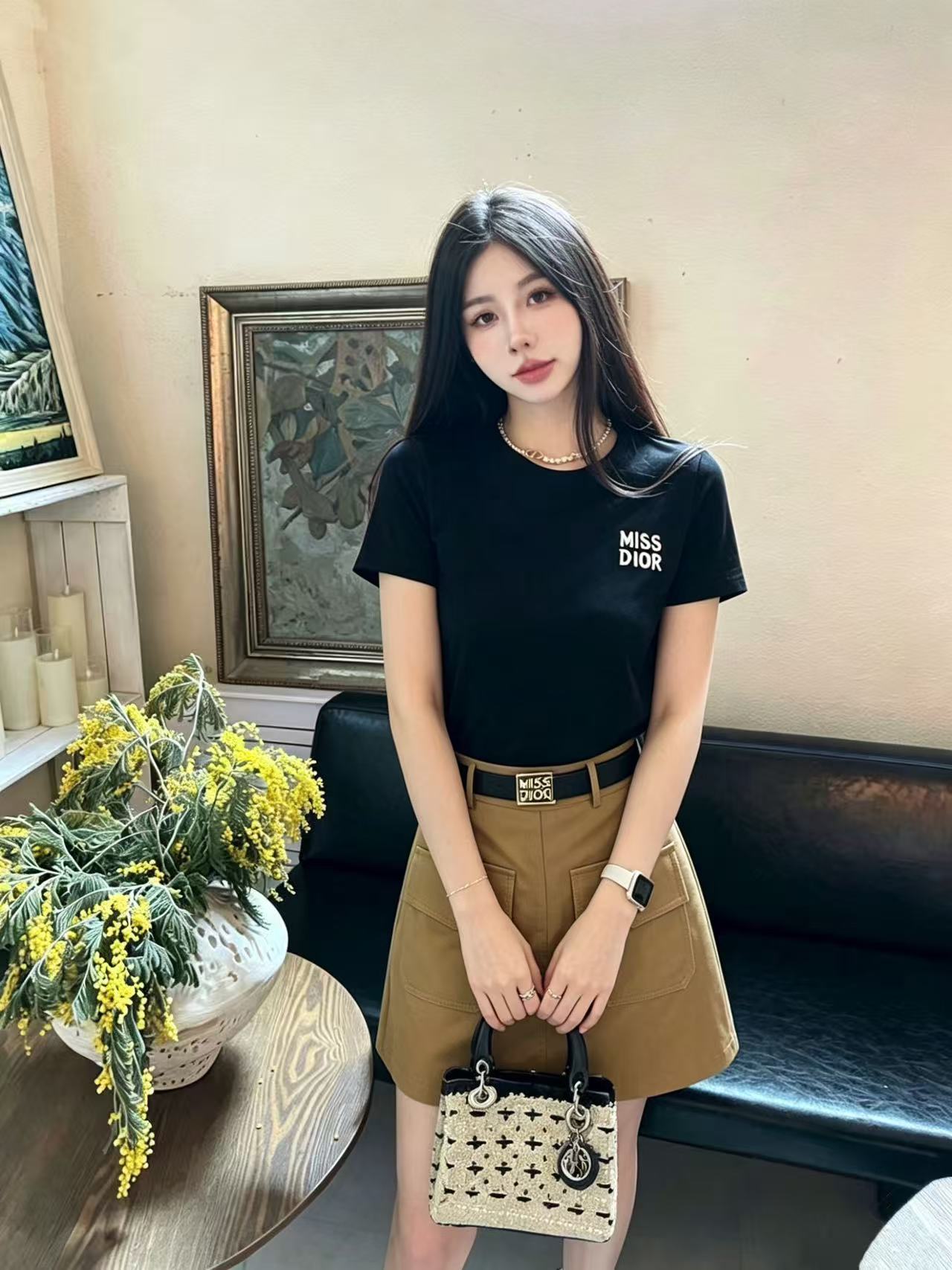 DIOR 高級Tシャツ＋スカート 2点セット【50％割引+送料無料】