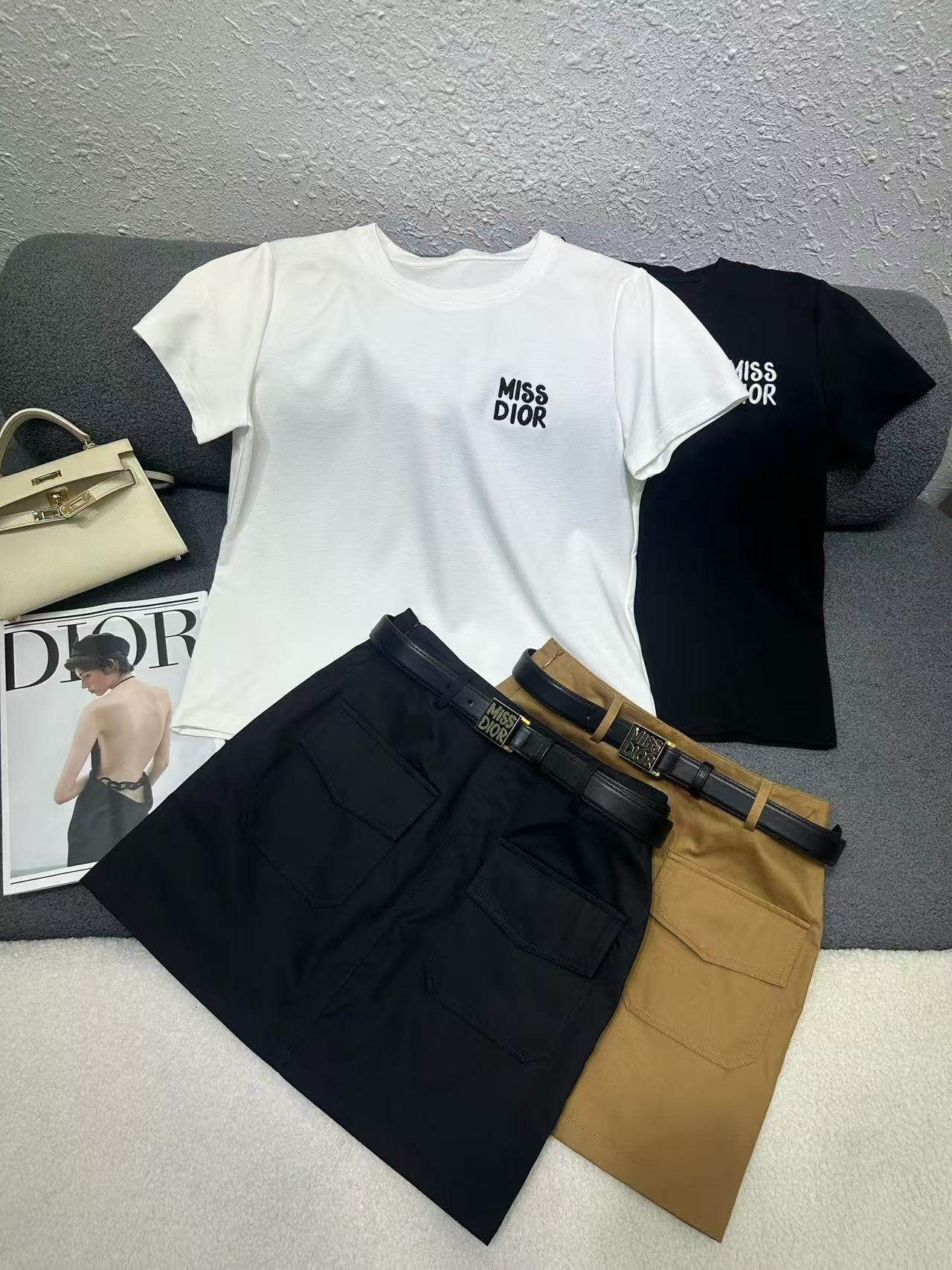 DIOR 高級Tシャツ＋スカート 2点セット【50％割引+送料無料】